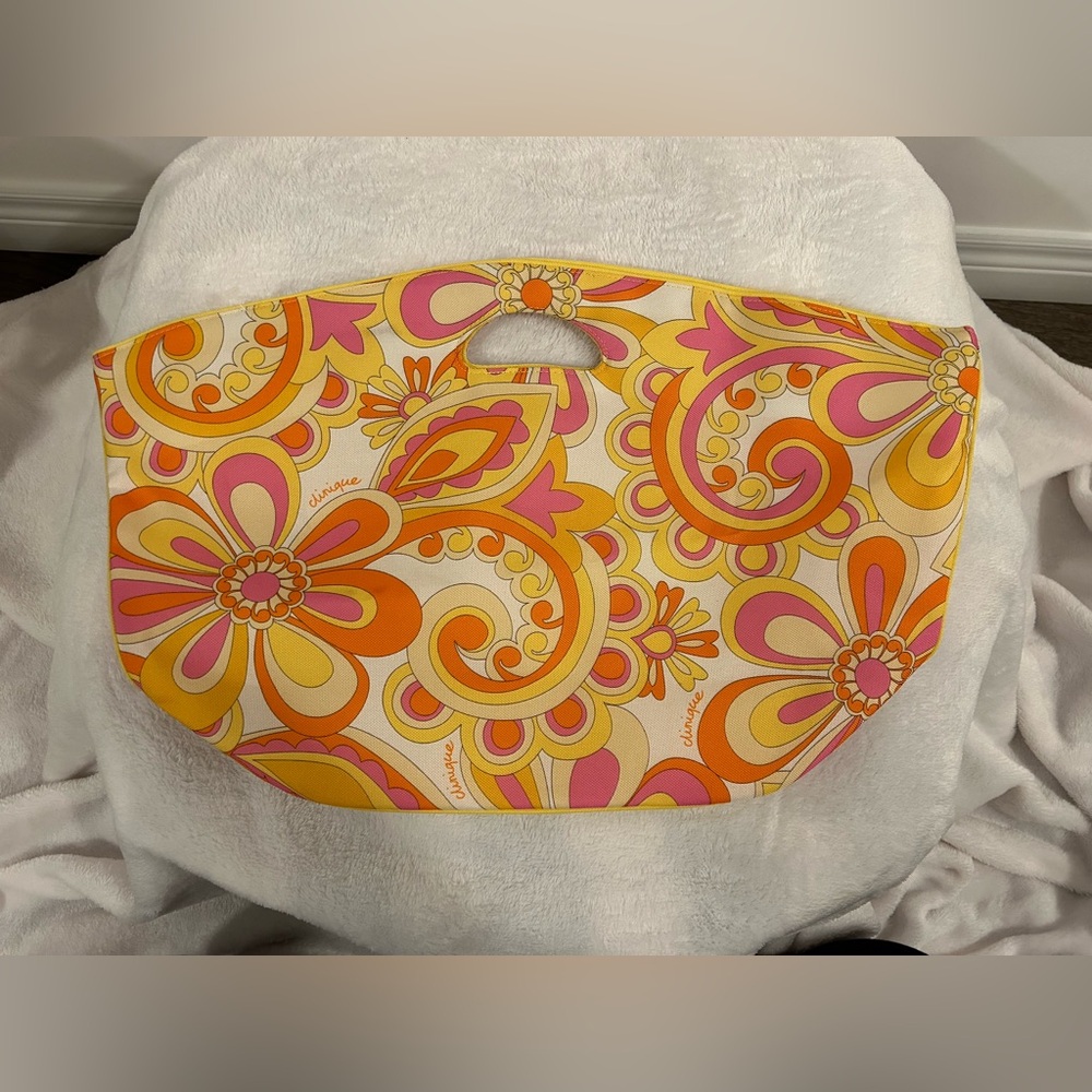 Clinique Extra Large Tote For Beach Travel Shopping Color